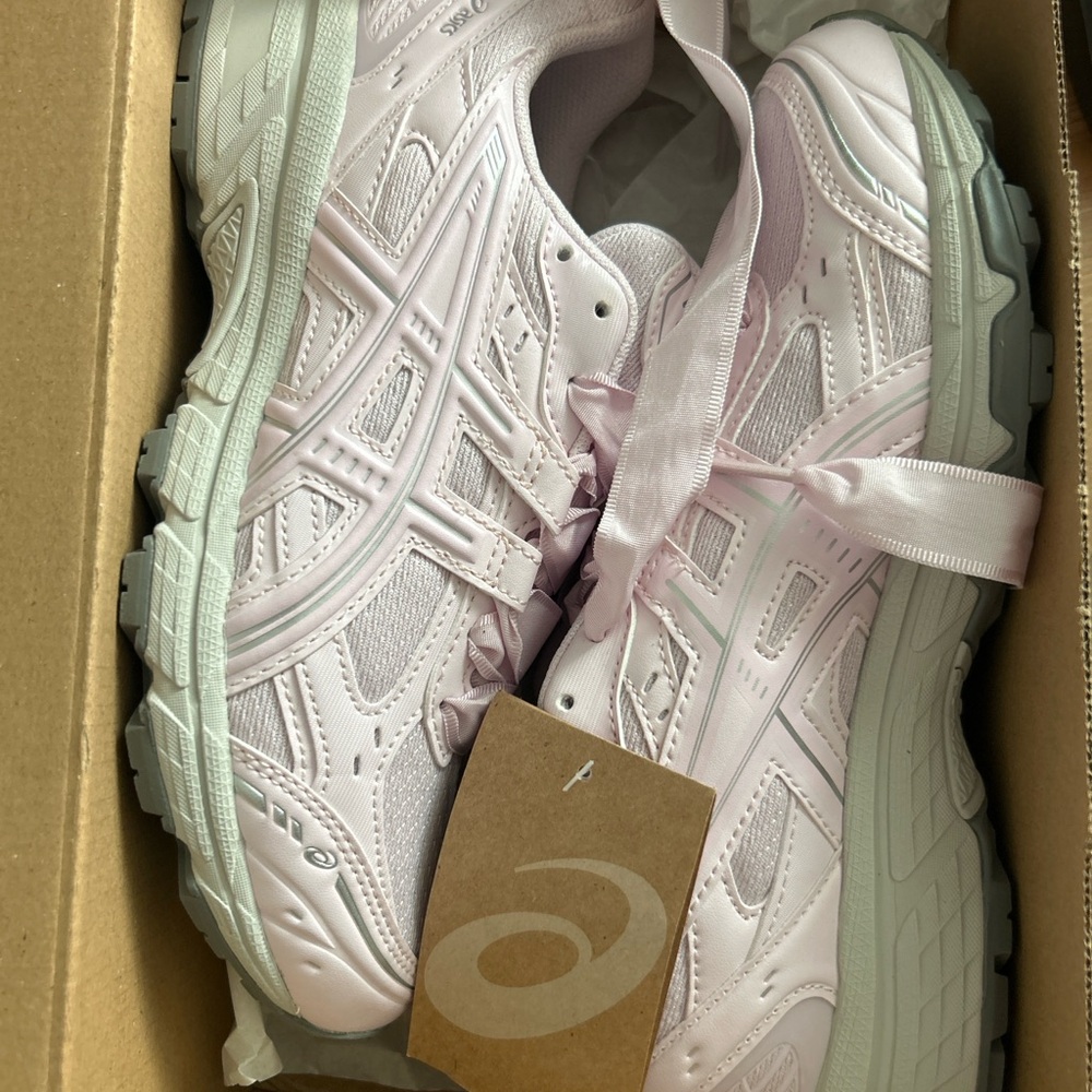 ASICS Gel-Nunobiki Cosmos Pure Silver Pink Ribbon Sneakers | W 7.5 | NWT